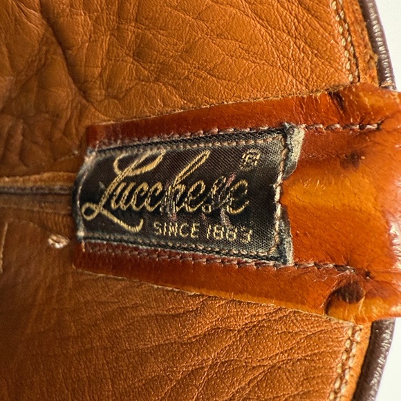 Vintage Lucchese Brown Leather Cowboy Boots - Picture 4 of 13